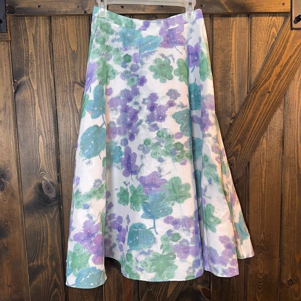 Ann Mashburn Floral A Line Side Zip‎ Floral Skirt